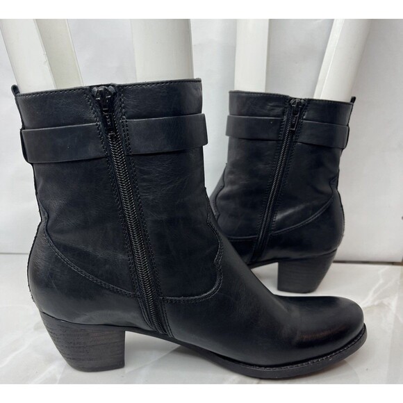 Kennel Schmerger Leather Black Ankle Boot Bootie Mid Heel Sz Uk 5.5 Eu 38.5 Us 8 - Picture 3 of 12